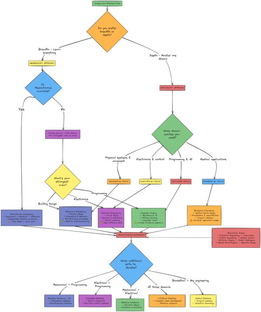 Majors in Robotics Decision Flowchart
