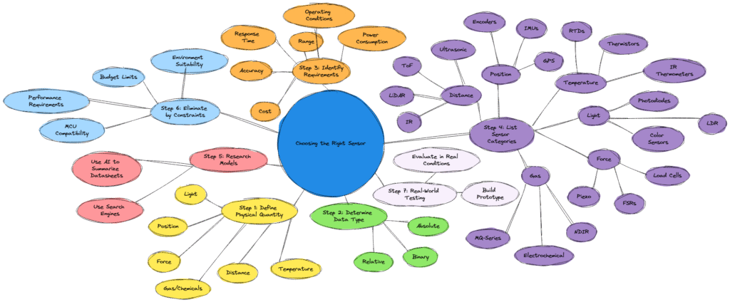 flowchart of how to use the right sensor